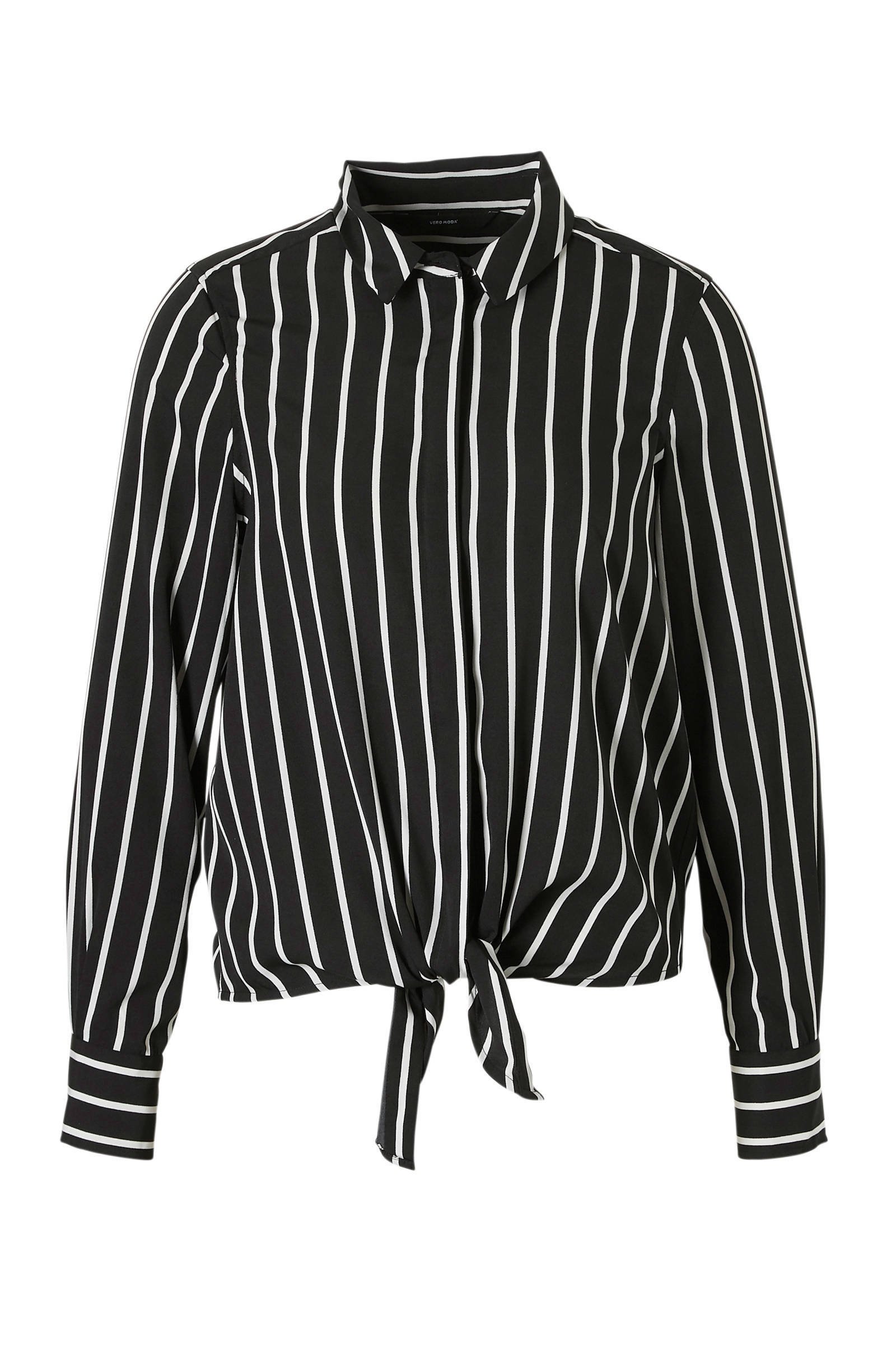 blouse zwart wit gestreept